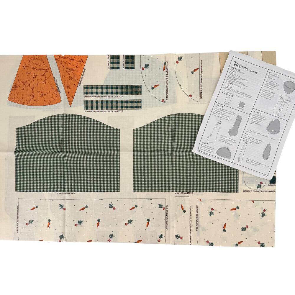 Daisy Kingdom Belinda Bunny Fabric Panel Sewing Kit 1996 Pattern 18" Finished
